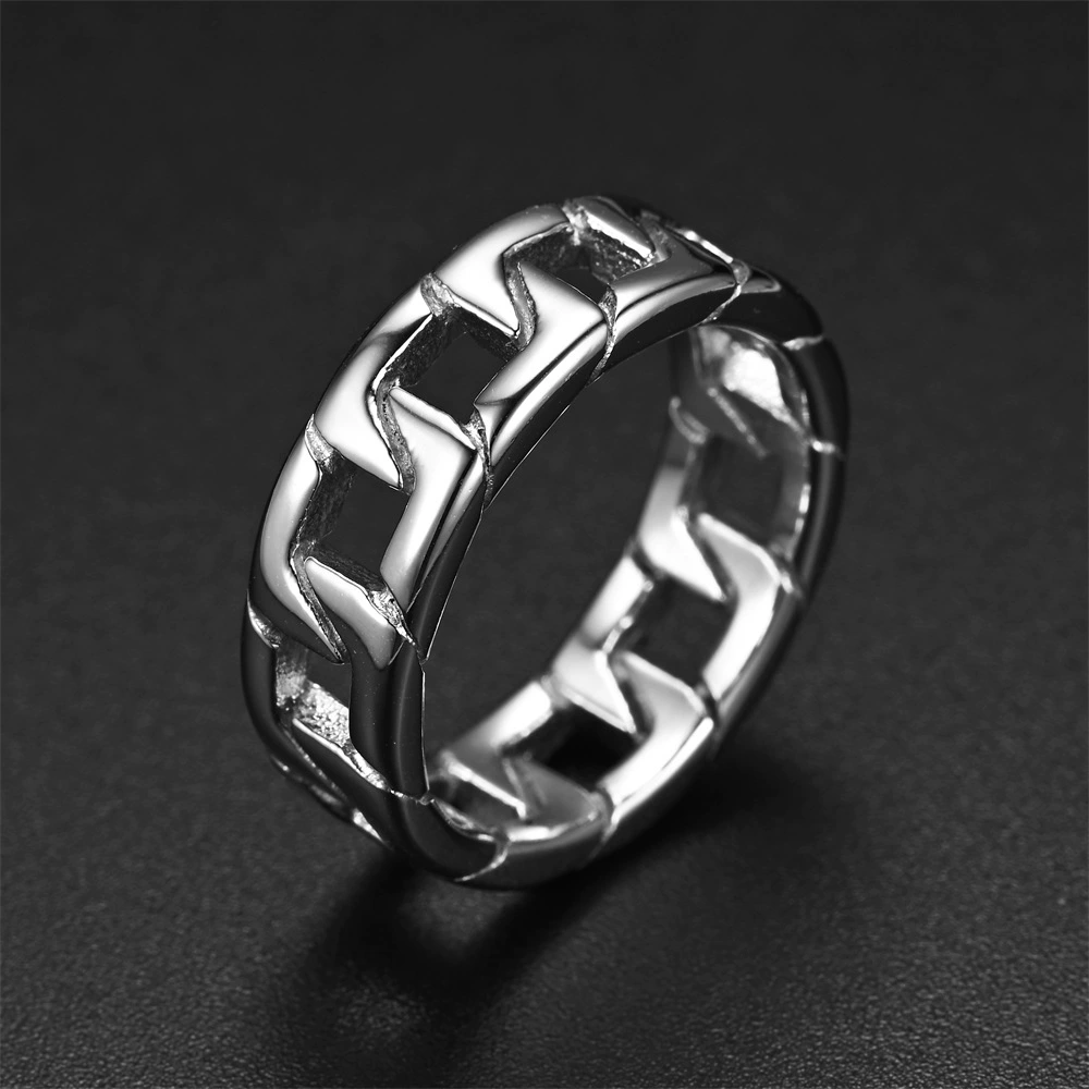 Fashionable ring stainless steel for men and women, chain, for import, wholesale