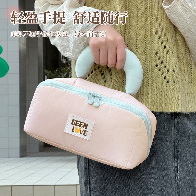 새로운 나일론 화장품 가방 패션 대용량 세면 용품 보관 가방 휴대용 베개 가방 제조 업체 도매