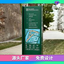 户外不锈钢烤漆导视系统标识牌街区公共空间耐腐蚀导向广告牌定制