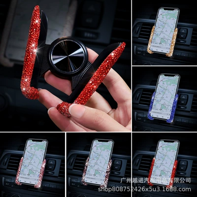 Car Diamond-Encrusted Phone Holder, Car Phone Holder Wholesale, Car Phone Holder, Gravity Phone Holder for Car Use