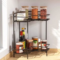 8N Kitchen Spice Shelf Corner Shelf Corner Tripod Condiment Rack Small Tripod Stand