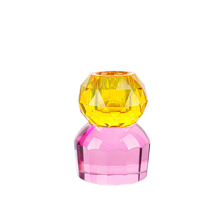 クロスボーダークリエイティブクリスタルキャンドルホルダーアマゾン卸売結婚式フェスティバル雰囲気アレンジメントクリスタルカラフルなキャンドルホルダー装飾品|undefined