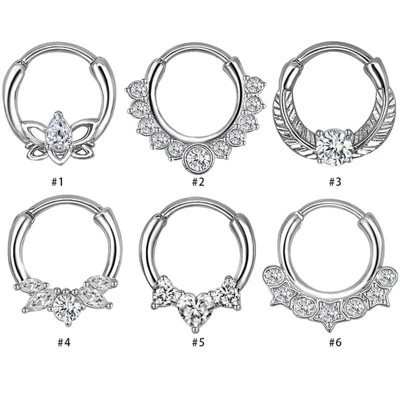 316不锈钢镶多锆石穿刺饰品耳环鼻饰 亚马逊热销新款个性翅膀鼻环