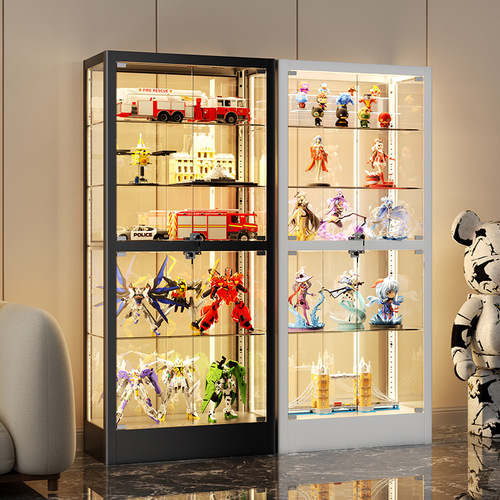 Hand-made cabinet Lego display cabinet with light tempered glass cabinet household dust-proof storage shelf toy display cabinet wine cabinet