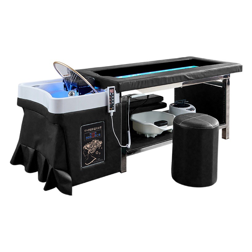 Cama de lavado de cabello de tratamiento de cabello tailandés con cama de fumigación de circulación de agua cama automática de moxibustión sin humo cama especial para salón de belleza de moxibustión de cuerpo completo