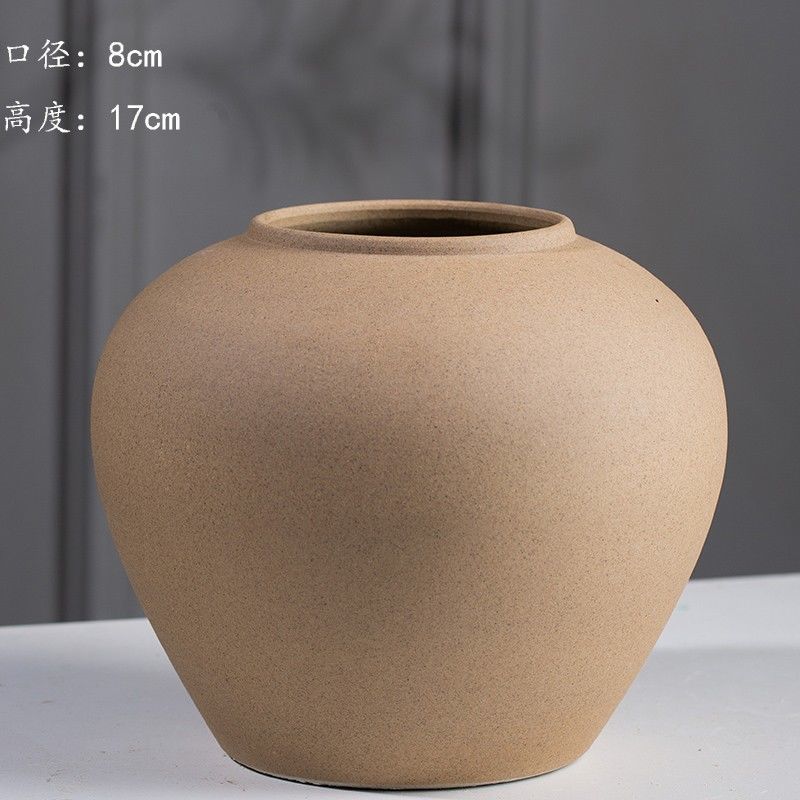 Jingdezhen nuevo jarrón de cerámica china planta maceta de flores de cerámica vintage flor seca sala de estar decoración moderna simple estricta