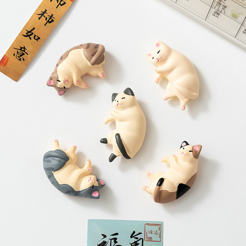 日本のかわいい動物甘い眠っている猫冷蔵庫マグネットメッセージボード装飾ステッカー楽しい装飾品パーソナライズされたクリエイティブノートステッカー|undefined