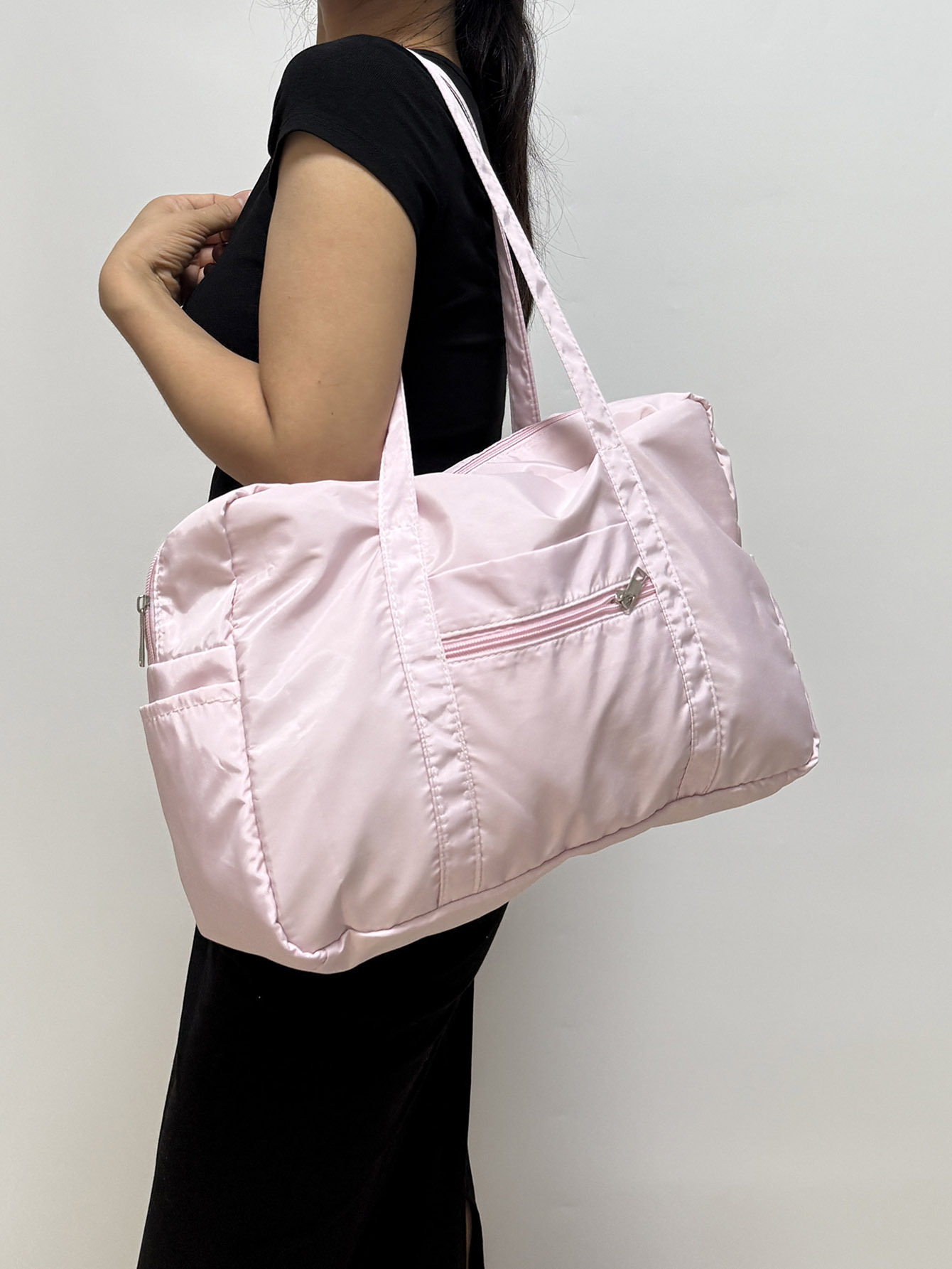 Nicho de nylon ligero de gran capacidad bolsas de ocio coreanas bolsas de gimnasio bolsas de viaje de Boston con cremallera bolsas de hombro