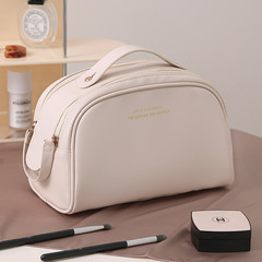 新款高檔吐司化妝包大容量pu雙拉鏈化妝包旅行洗漱用品收納包