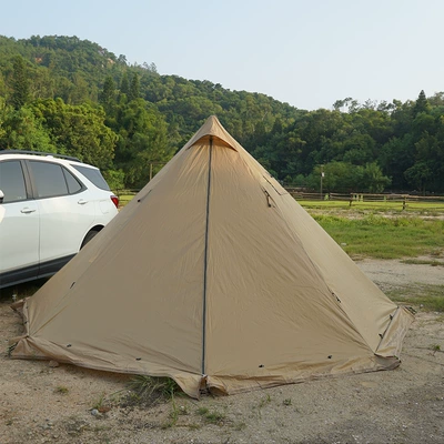 Avtomobil dam çadırları Anti-Scald Chimney Hot Tent 2-3 - 2-3-people-210t-wolf-brown-polyester-snow-skirt-flame-retardant-inner-tent-outer-tent-aluminum-pole-set-about-38kg-45x19x19cm