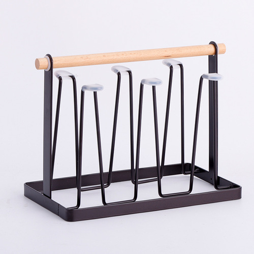 Attached cup holder Nordic cup drying rack household upside-down glass cup holder desk iron cup holder manufacturer