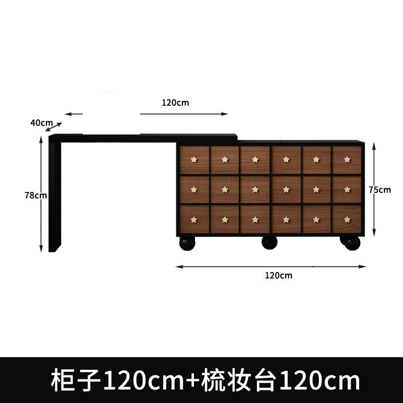 Fábrica directa de estilo medieval梳妆台 dormitorio moderno 2026 nuevo armario en una mesa de maquillaje dormitorio principal de madera sólida