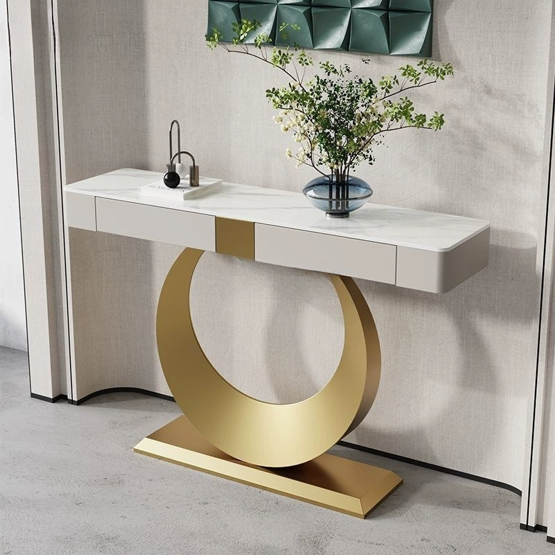 TTB легкий роскошный входной стол из спеченного камня с ящиками, современный минималистичный консольный стол для прихожей или коридора, устанавливаемый у стены.