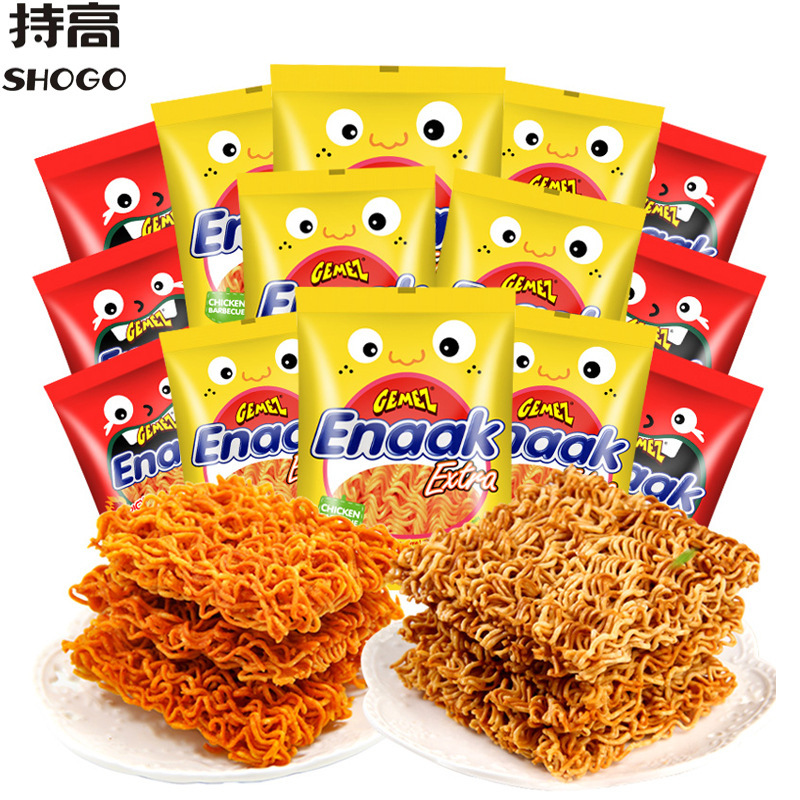 Indonesia imported Gemez chicken noodles dessert dry crisp noodles 30g spicy roast chicken flavor casual snacks wholesale