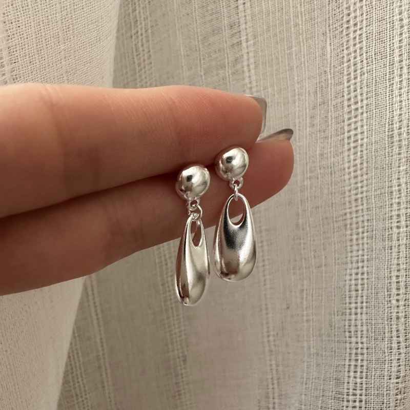 Small design fashionable matte retro brand earrings drop-shaped