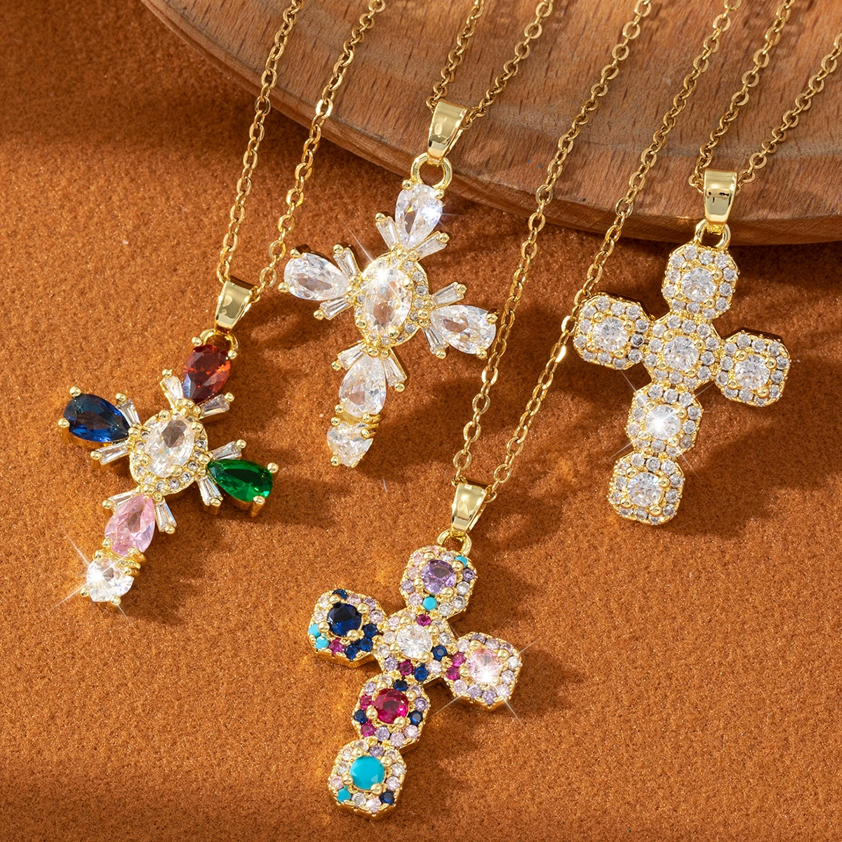Universal geometric pendant, fashionable necklace, nail decoration with zircon, light luxury style, high-quality style
