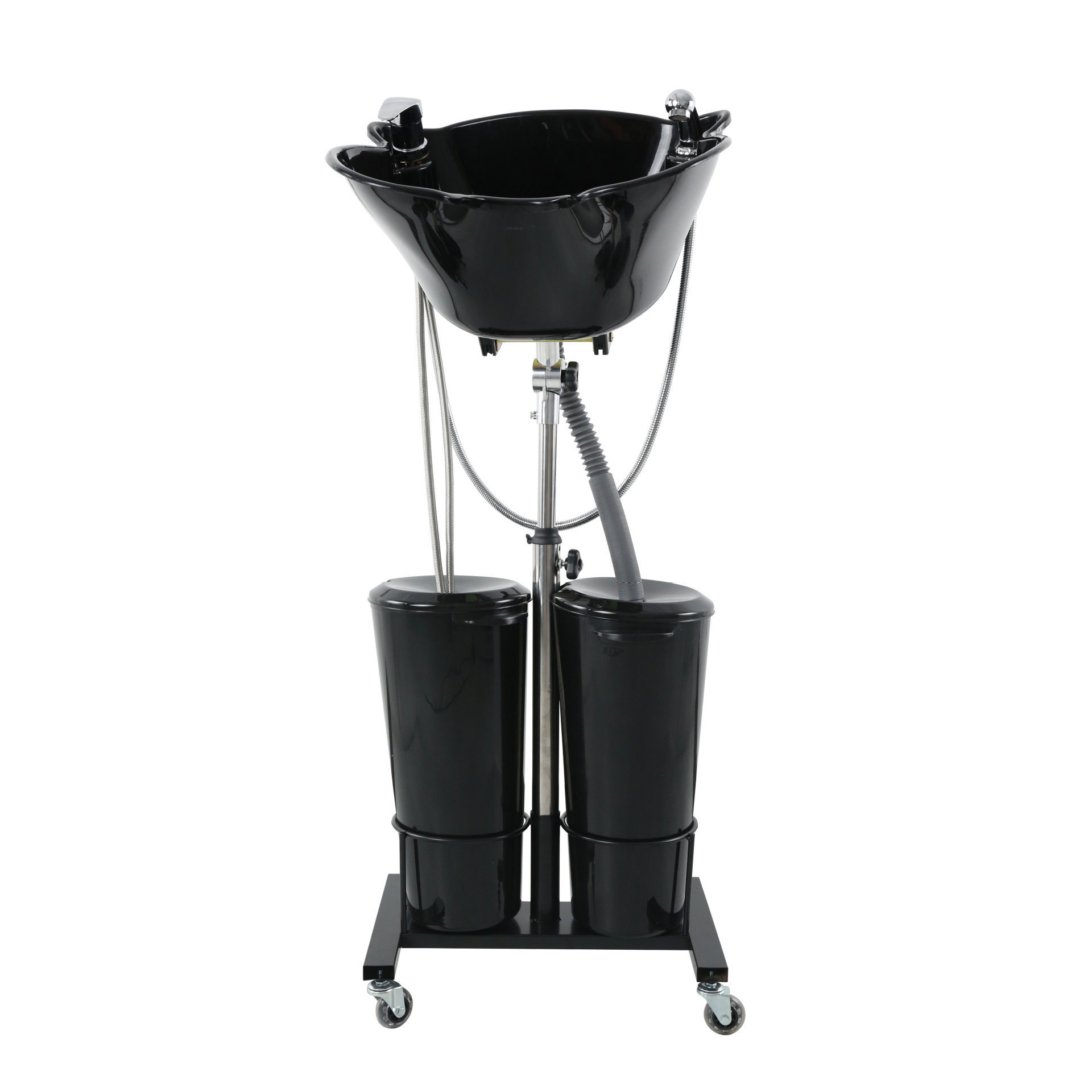 Bandeja móvil para champú, soporte ajustable para champú de pie o sentado, lavabo ligero de plástico para pacientes mayores, cuidado del cabello.