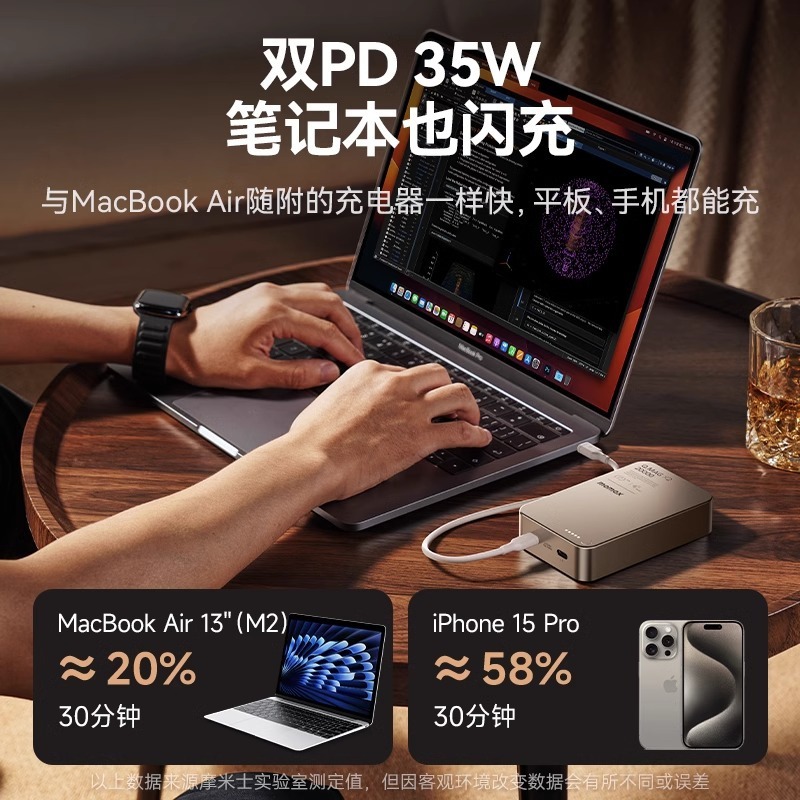 MOMAX摩米士磁吸无线充电宝20000毫安适用于16苹果15移动电源礼品|undefined