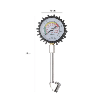 Dual-head air nozzle truck and car tire quick inflation tool, inflating rod, air release valve, inflating nozzle, tire pressure gauge (Air pressure gauge/tire pressure gauge) - rubber-covered-pressure-gauge