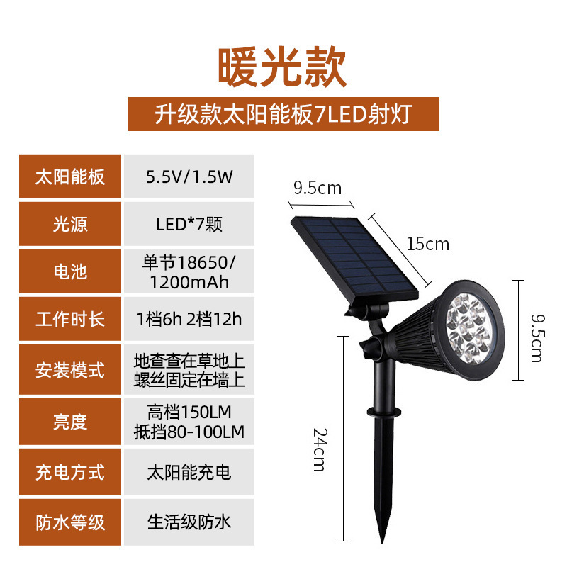 Transfronteriza solar plug-in lámpara al aire libre parque LED césped jardín proyector lámpara de jardín colorido RGB plug-in lámpara