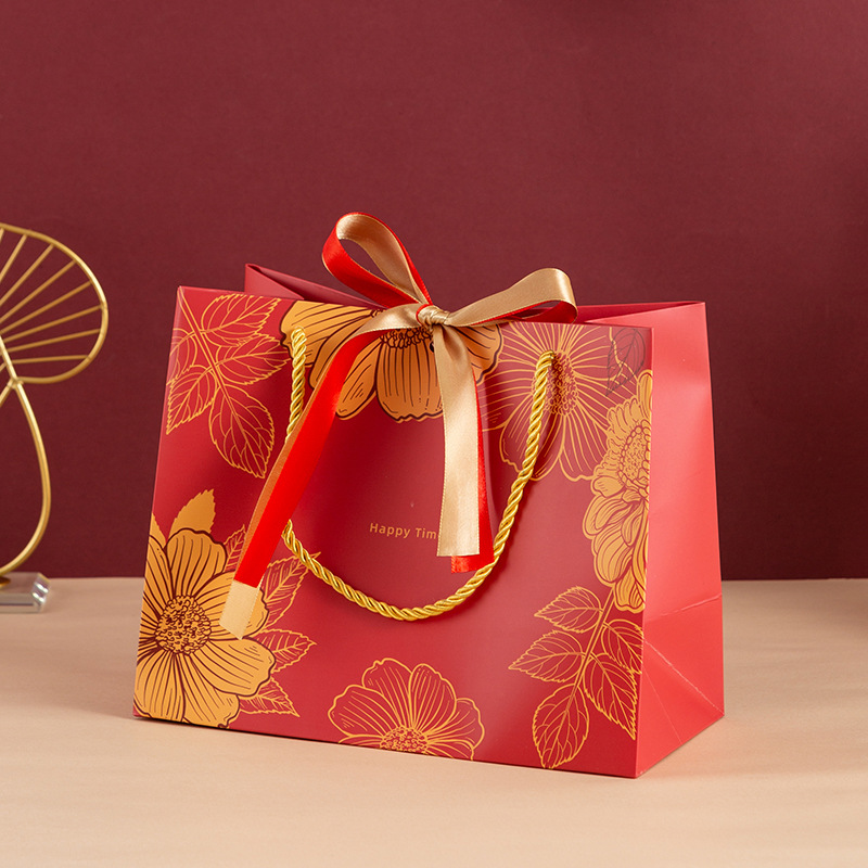 新品中国风红色礼品袋手提袋纸袋结婚礼物袋回礼袋包装袋服装袋子