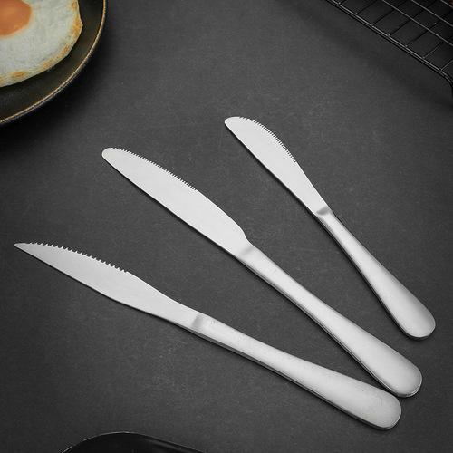 304 stainless steel spoon children's mixing coffee spoon 1010 complete set of western tableware knife, fork and spoon with printed logo hotel