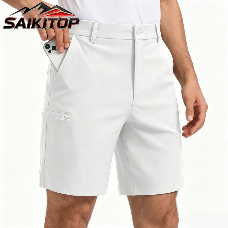 Men's casual golf shorts with 4 pockets, flat-front slit work shorts, quick-drying and breathable Men's casual golf shorts with 4 pockets, flat-front slit work shorts, quick-drying and breathable