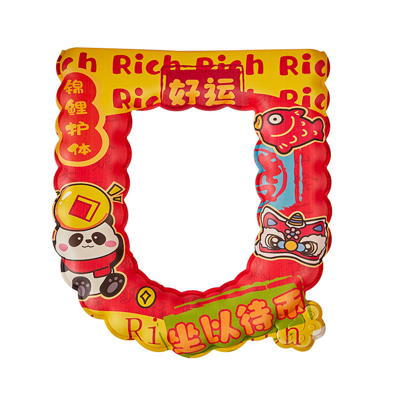 Cojín de inodoro de Año Nuevo adorable panda cuatro estaciones cojín de inodoro impermeable universal ondulado hogar grueso pegatinas de inodoro sin lavado