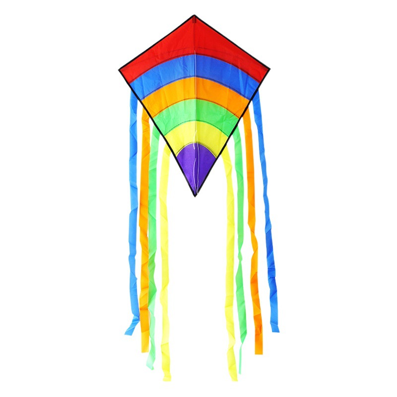 Amazon nueva cometa Weifang personalizada comercio exterior transfronterizo barra de arco iris empalme poliéster diamante diamante cometa grande