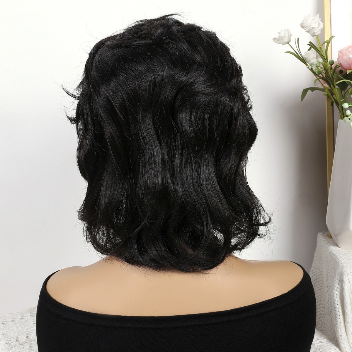 Cabeza de bob de fibra química al por mayor peluca de pelo de estudiante mecanismo de peluca cubierta de cabeza