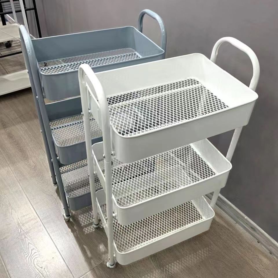 Trolley rack floor-standing multi-layer storage rack bathroom wheeled trolley multi-functional toy snack storage