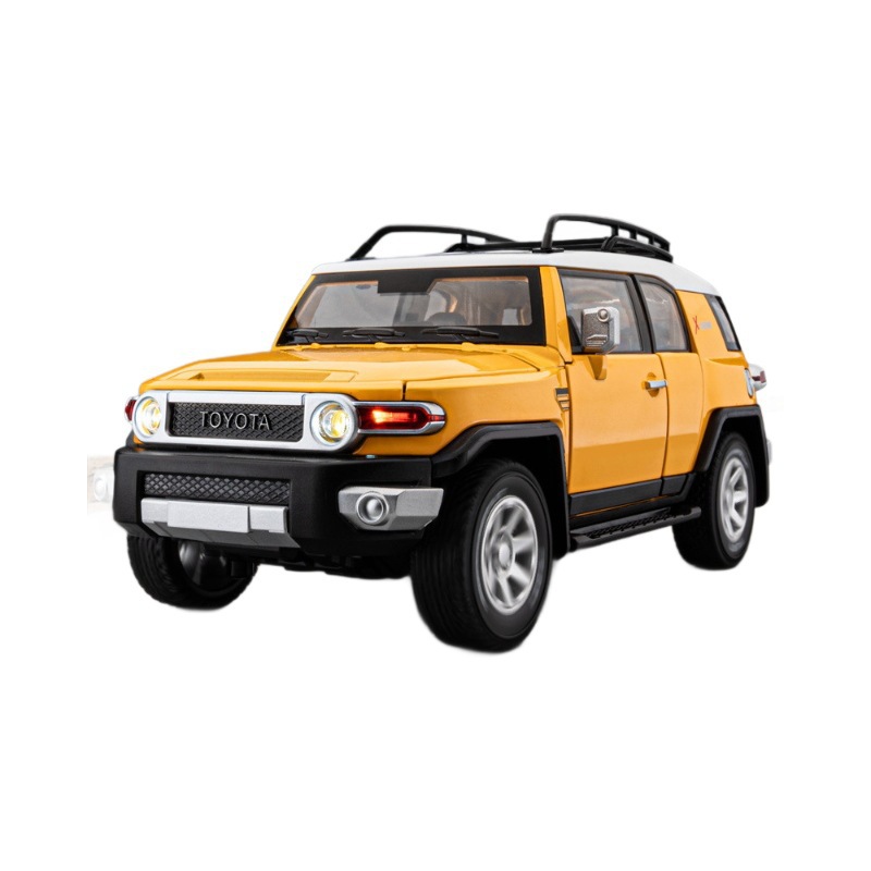 Coche a modelo de coche 1:24 Toyota Cruiser FJ aleación vehículo todoterreno retorno coche de juguete modelo de efecto de sonido