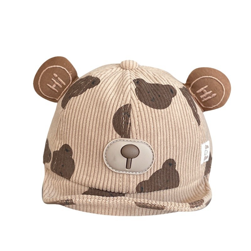 Sombrero para bebés otoño y invierno lindo gorra de lengua de superpeso para bebés a prueba de viento cálido con檐 suave gorra de béisbol para bebés otoño