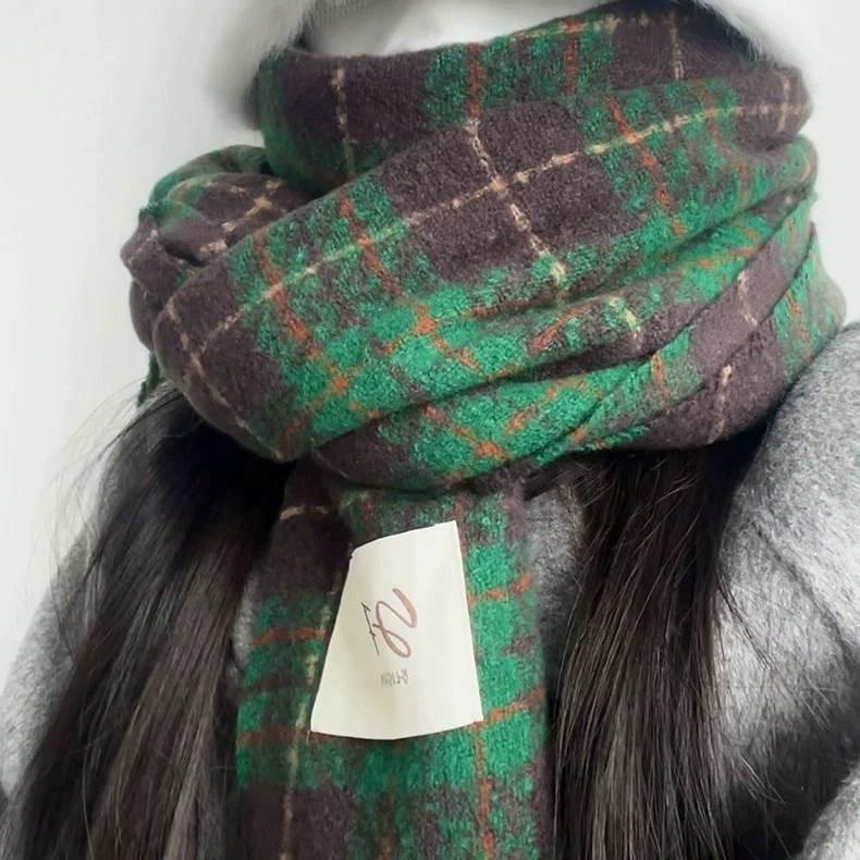 Winter universal scarf for elementary school students for men and women, retro keep warm cloak, Korean style, high-quality style