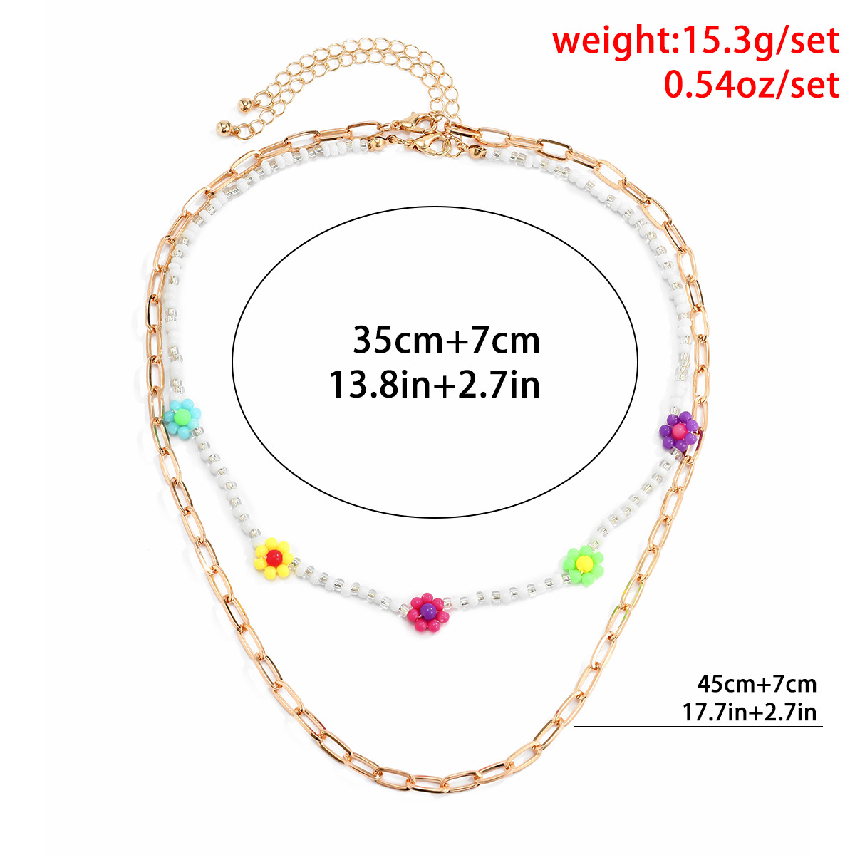 Wholesale Jewelry Hit Color Daisy Beaded Multi-layer Necklace Nihaojewelry display picture 7