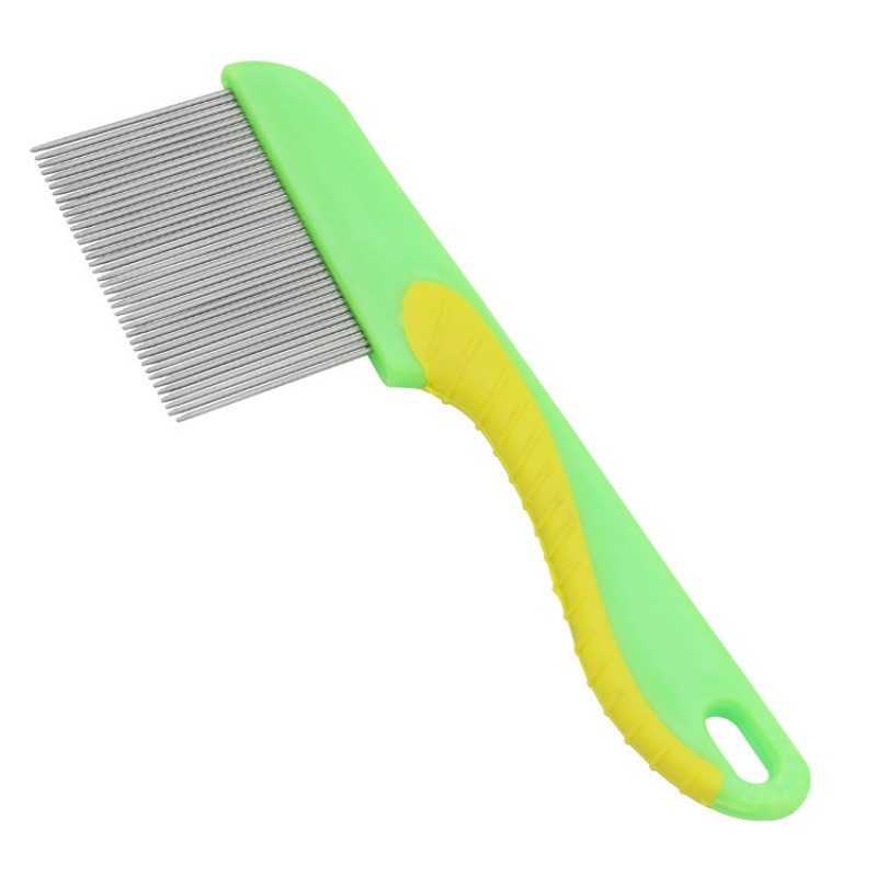 Perro y gato al por mayor con pulgas de acero inoxidable huevos de insectos peines de rejilla de mascotas peines de piojos peines de nudos abiertos peines de hipocabalos de belleza