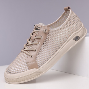 genuine goods Men's Shoes Low-top New Mesh Breathable Fashion Casual Shoes Korean-style All-match Thick-soled Board Shoes TikTok Trendy Men's Shoes