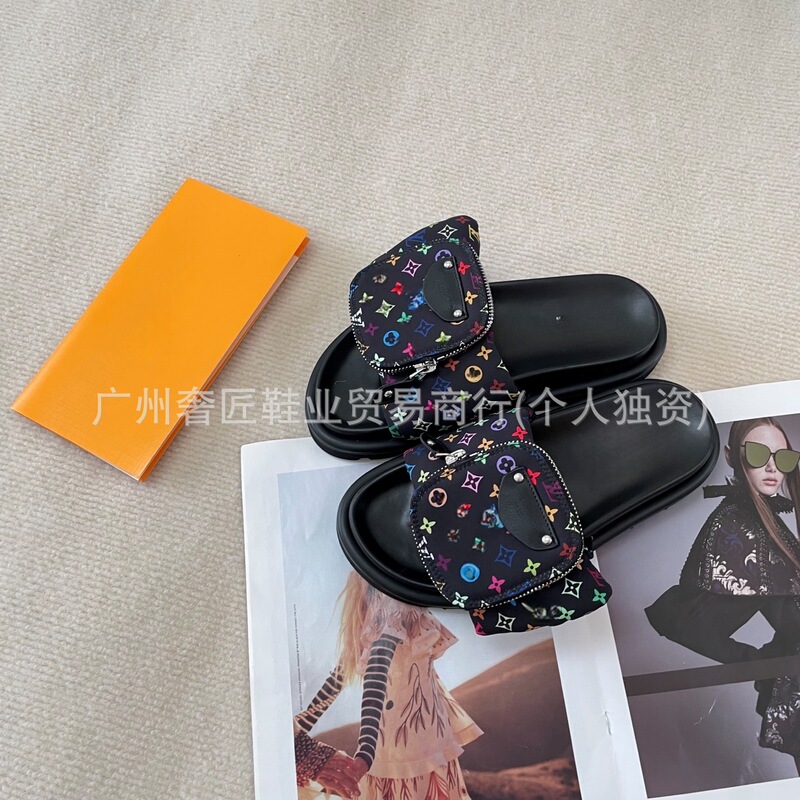Summer New Thick-Soled Zipper School Bag Velcro Slippers for Women to Wear Fashionable Non-Slip Denim Couple Slippers Summer New Thick-Soled Zipper School Bag Velcro Slippers for Women to Wear Fashionable Non-Slip Denim Couple Slippers