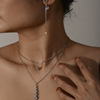 Fashionable jewelry, set, ecological necklace and earrings, zirconium, nail decoration, simple and elegant design