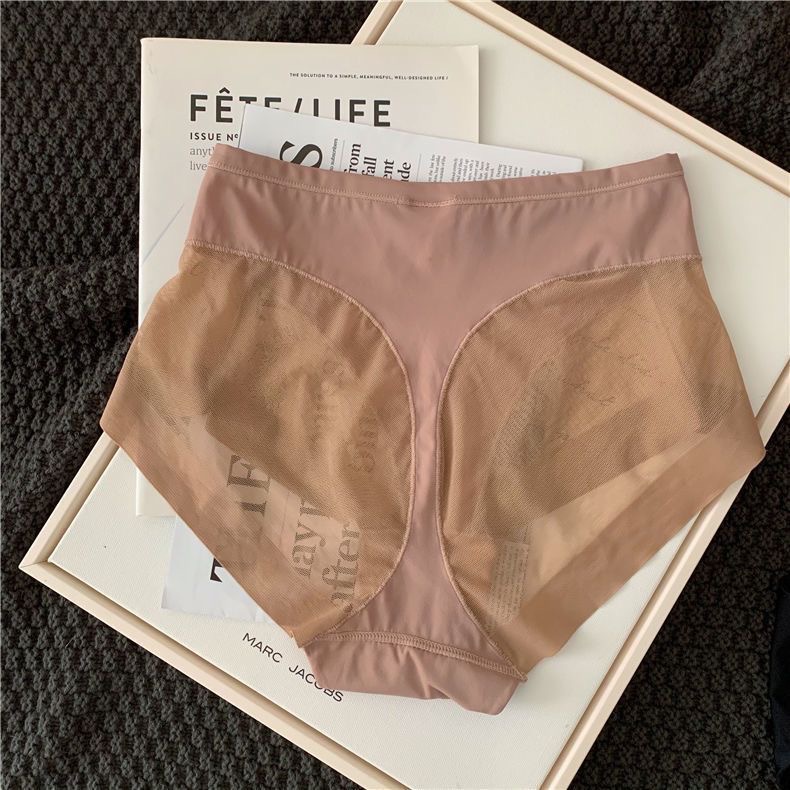 Solid Color Pattern Solid Color Seamless Breathable High Waist Briefs Panties