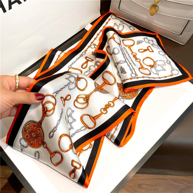 Hangzhou bufandas de seda verde azul estilo nacional morera seda flotante mujer primavera y otoño con bufandas de seda de doble capa 150 * 15cm bufandas