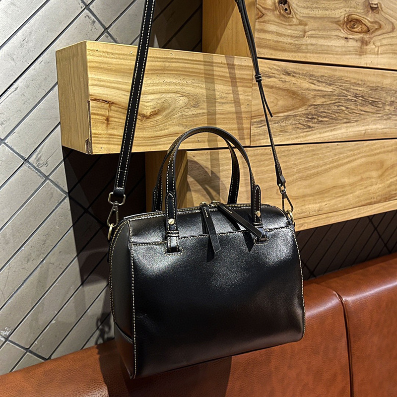 Women's Genuine Leather Bag 2025 Spring/Summer New Crossbody Bag Large Capacity Commuter Handbag Shoulder Bag Retro Tote - Thumbnail 8