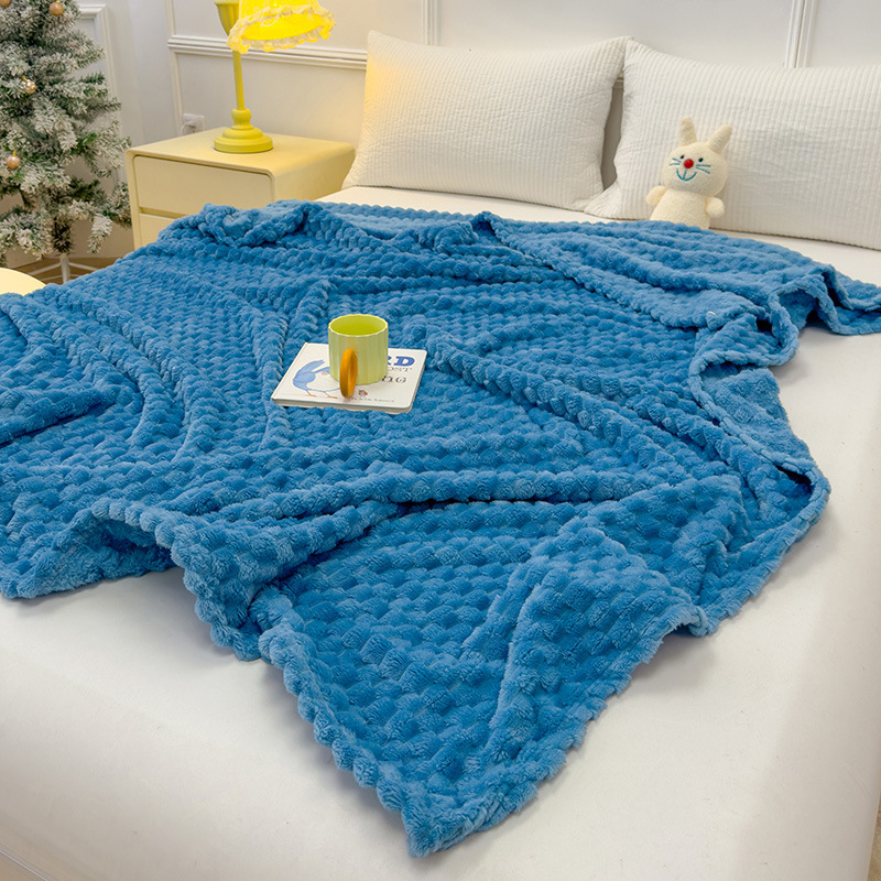 2025 nueva manta dorada de lana de seda manta de siesta manta de cuatro estaciones manta de sofá de color sólido universal manta de lana de coral nórdica