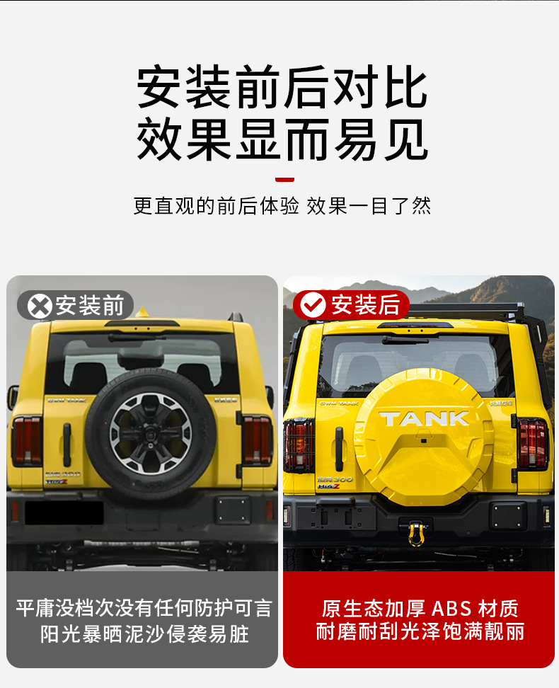 26 types of Tank 300L/hi4tz spare tire cover modification parts, rear spare tire shell exterior tire cover, off-road vehicle protection parts