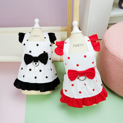Pet dog clothes, cat clothes, cute clothes, small and medium-sized dogs, breathable 24 pretty clothes, dot skirt