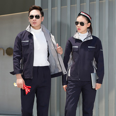 High-end long-sleeved pure cotton protective clothing for electric welders and auto repair workers, construction set including durable workwear suitable for spring, autumn, and winter.
