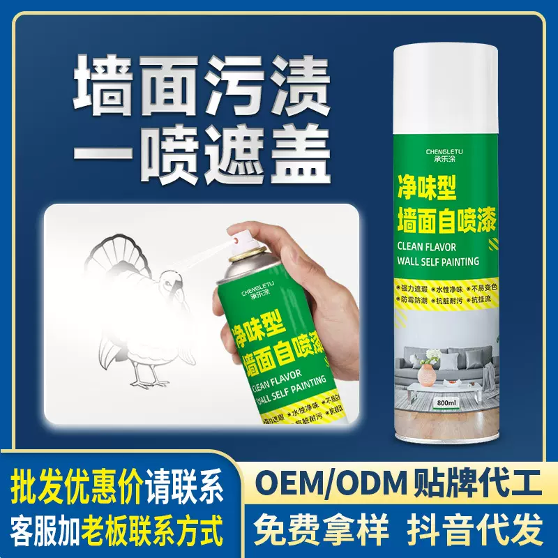 墙面自喷漆修补一喷白水性翻新白色修复涂鸦底漆家用内墙漆乳胶漆