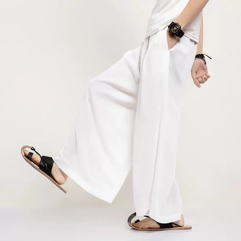 Men's trousers, silk retro thin skirt