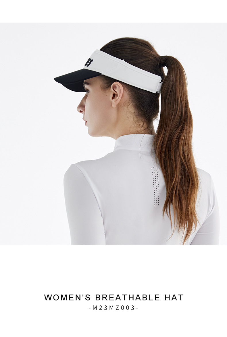 Mũ golf nữ không đầu Moeyes Magic Eye phối màu tương phản, dây hút mồ hôi chống nắng — M23MZ003-Đen Trắng, M23MZ003-Trắng Đen, M23MZ004-màu trắng, M23MZ005-màu trắng chi tiết 9