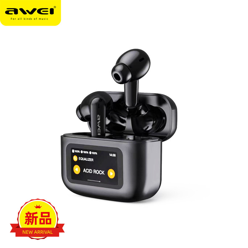 Active Noise Canceling Bluetooth Headset T56ANC Four-Mi Noise Canceling TWS Wireless LED Full Color Touch Screen Headset